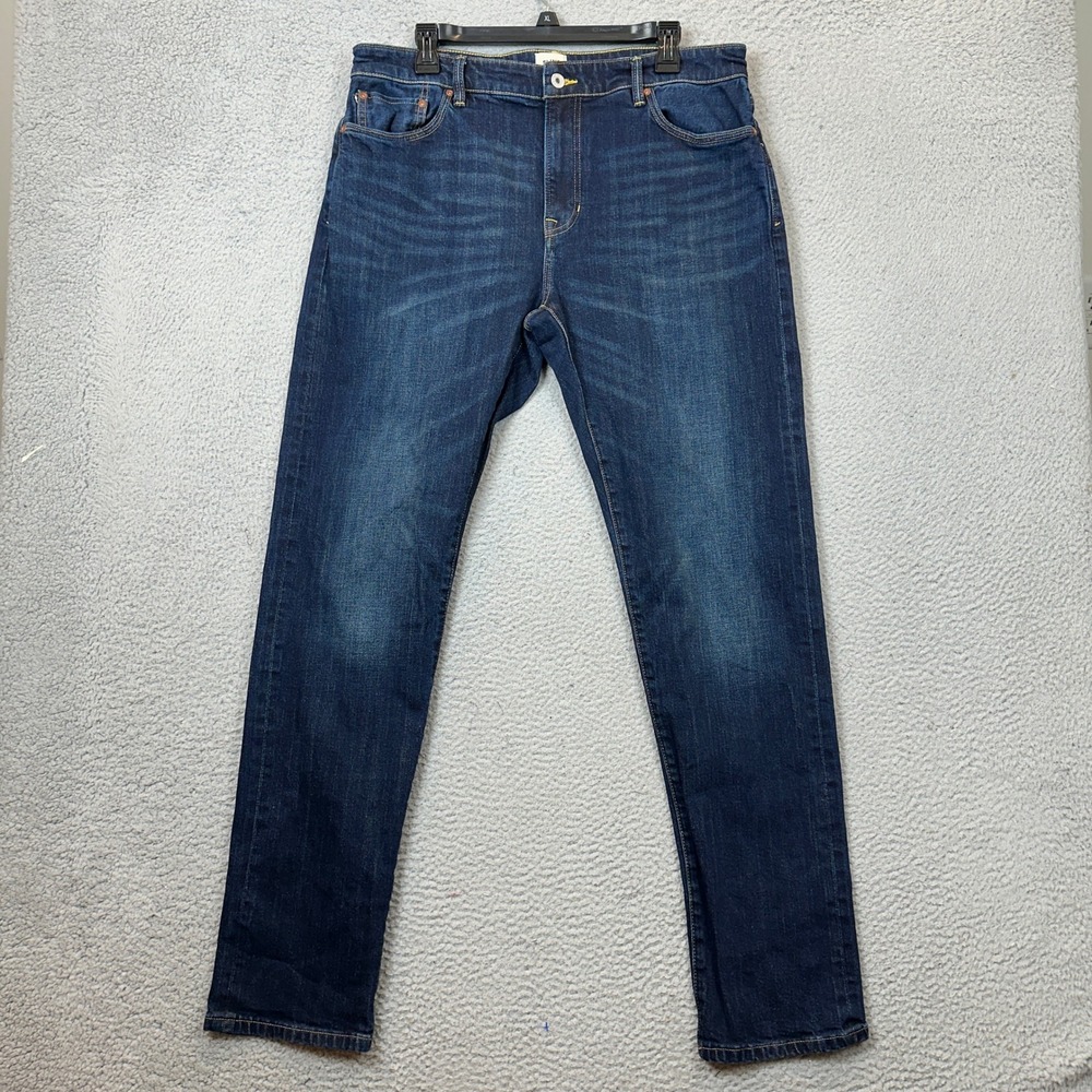 Flint And Tinder Jeans Men 36X34 Slim Fit Dark Wash Stretch Distressed 5 Pockets